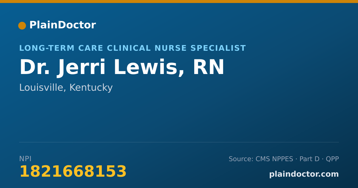 Shareable card for Jerri Lewis, RN - Long-Term Care Clinical Nurse Specialist, Louisville, KY