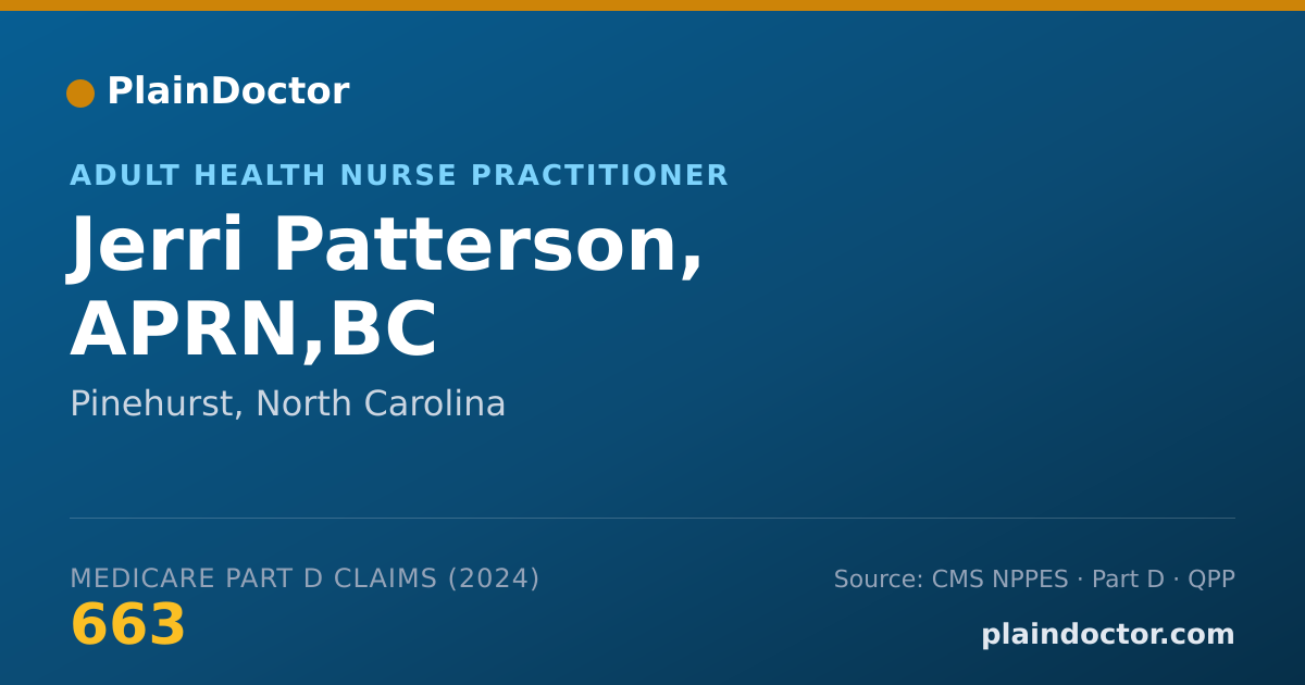 Shareable card for Jerri Patterson, APRN,BC - Adult Health Nurse Practitioner, Pinehurst, NC