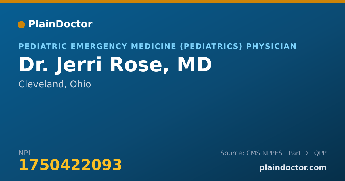 Shareable card for Jerri Rose, MD - Pediatric Emergency Medicine (Pediatrics) Physician, Cleveland, OH