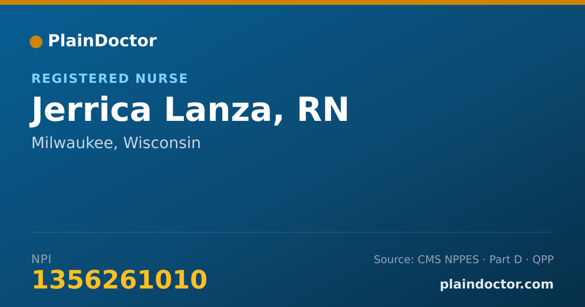 Shareable card for Jerrica Lanza, RN - Registered Nurse, Milwaukee, WI