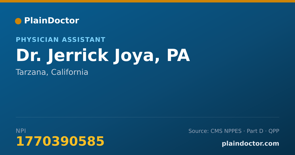 Shareable card for Jerrick Joya, PA - Physician Assistant, Tarzana, CA