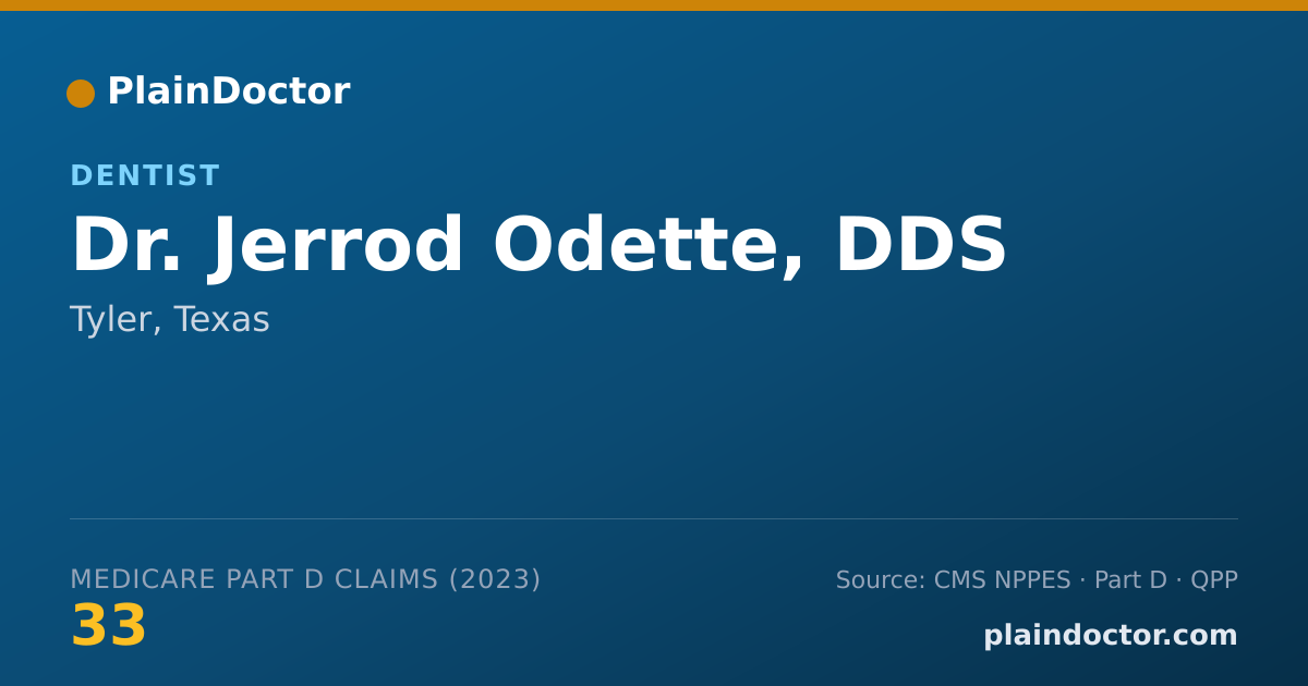 Shareable card for Jerrod Odette, DDS - Dentist, Tyler, TX