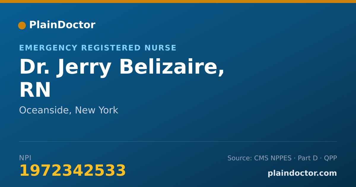 Shareable card for Jerry Belizaire, RN - Emergency Registered Nurse, Oceanside, NY