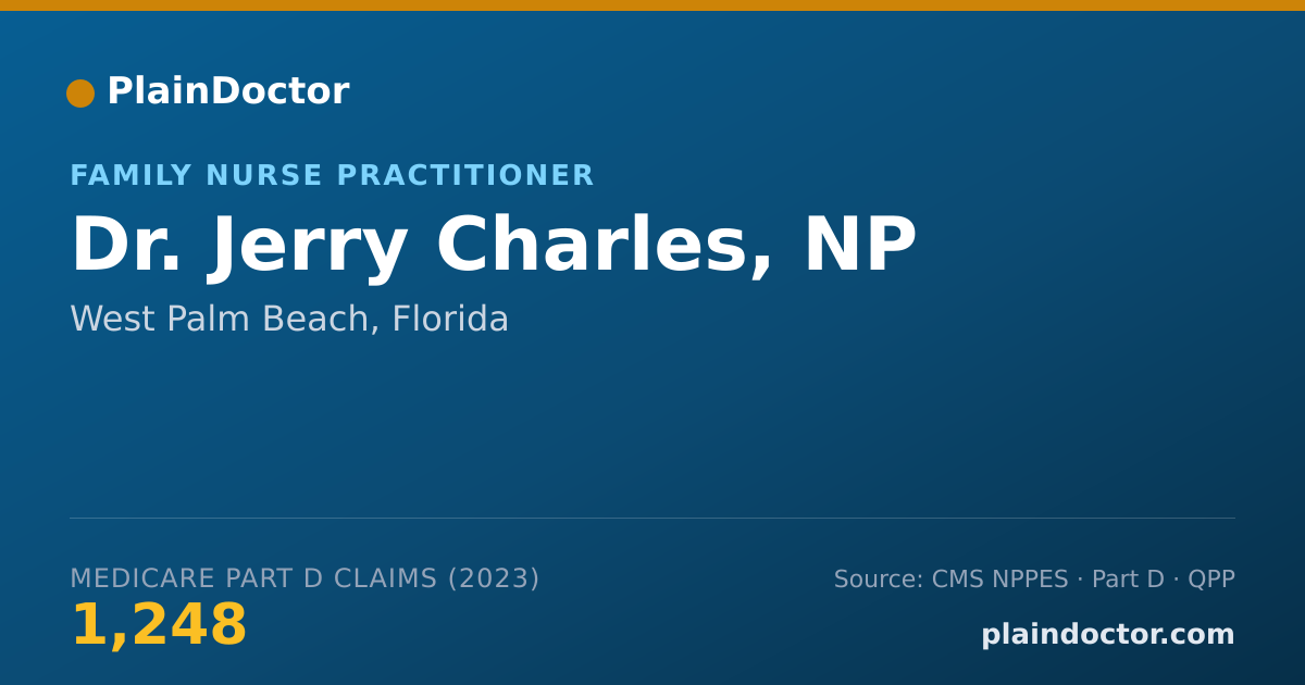 Shareable card for Jerry Charles, NP - Family Nurse Practitioner, West Palm Beach, FL
