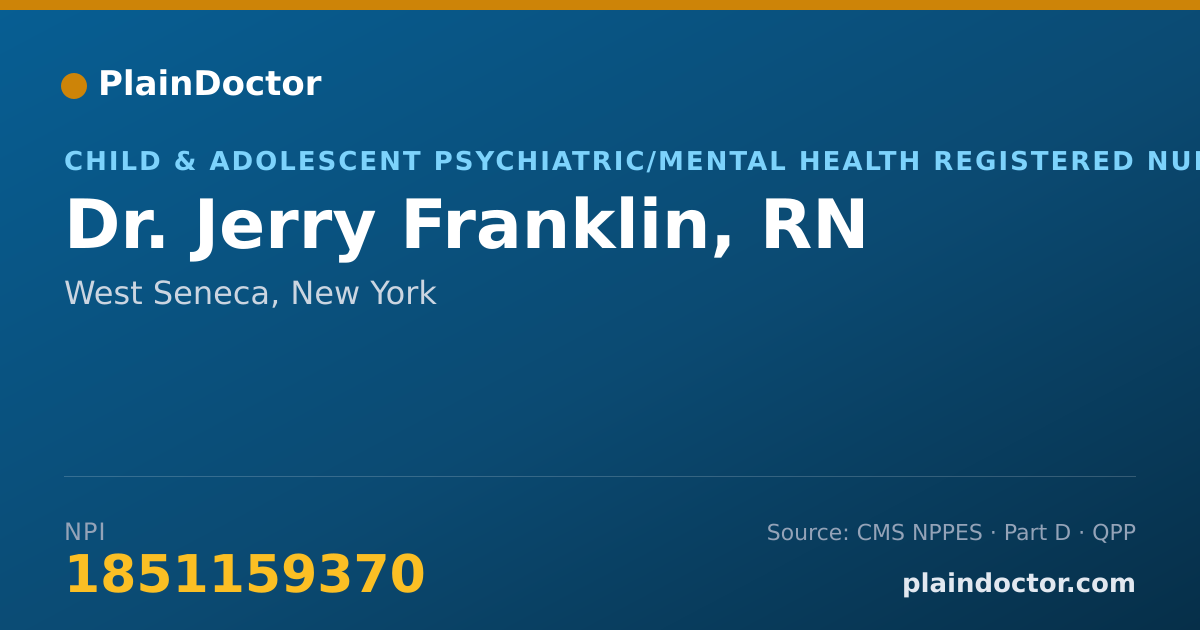 Shareable card for Jerry Franklin, RN - Child & Adolescent Psychiatric/Mental Health Registered Nurse, West Seneca, NY