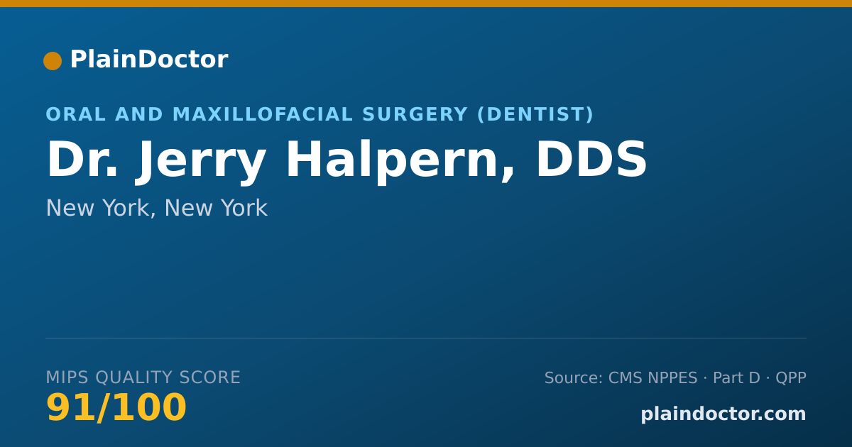 Shareable card for Jerry Halpern, DDS - Oral and Maxillofacial Surgery (Dentist), New York, NY