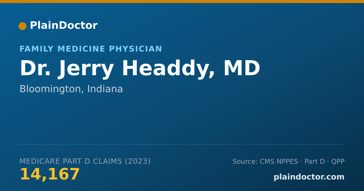 Shareable card for Jerry Headdy, MD - Family Medicine Physician, Bloomington, IN