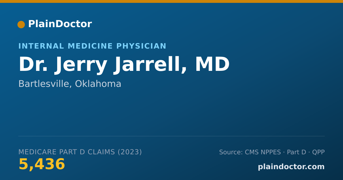Shareable card for Jerry Jarrell, MD - Internal Medicine Physician, Bartlesville, OK