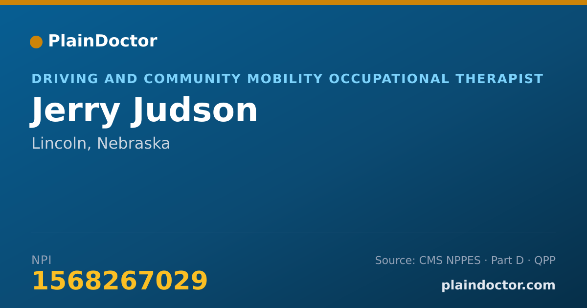 Shareable card for Jerry Judson - Driving and Community Mobility Occupational Therapist, Lincoln, NE