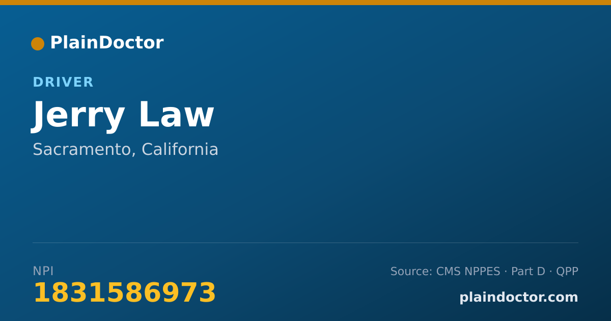 Shareable card for Jerry Law - Driver, Sacramento, CA