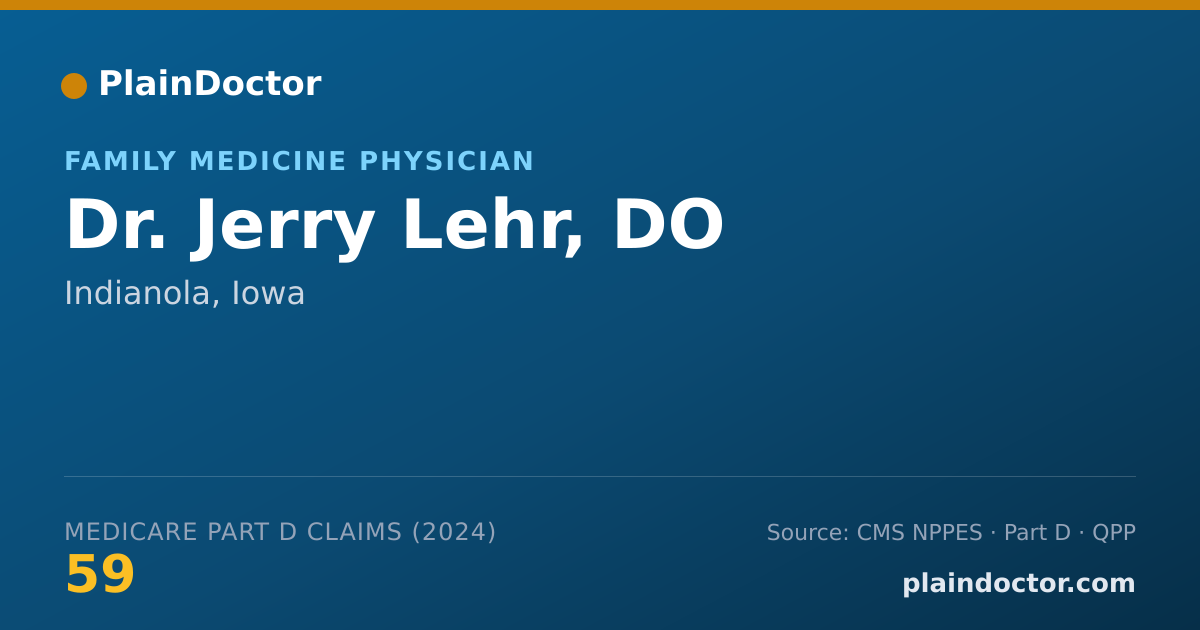 Shareable card for Jerry Lehr, DO - Family Medicine Physician, Indianola, IA