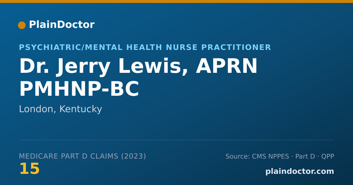 Shareable card for Jerry Lewis, APRN PMHNP-BC - Psychiatric/Mental Health Nurse Practitioner, London, KY