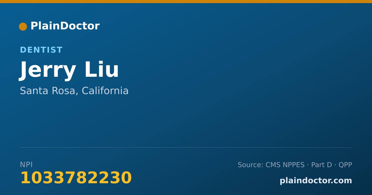 Shareable card for Jerry Liu - Dentist, Santa Rosa, CA