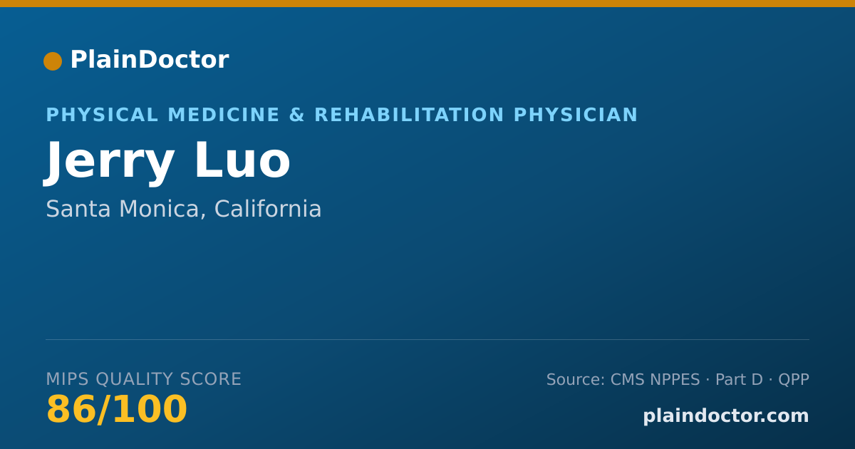 Shareable card for Jerry Luo - Physical Medicine & Rehabilitation Physician, Santa Monica, CA
