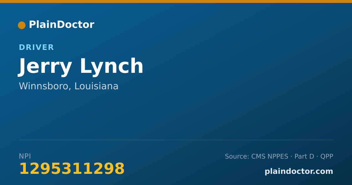 Shareable card for Jerry Lynch - Driver, Winnsboro, LA