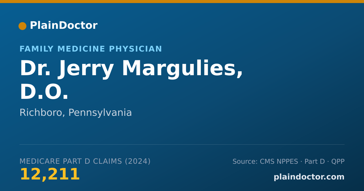 Shareable card for Jerry Margulies, D.O. - Family Medicine Physician, Richboro, PA
