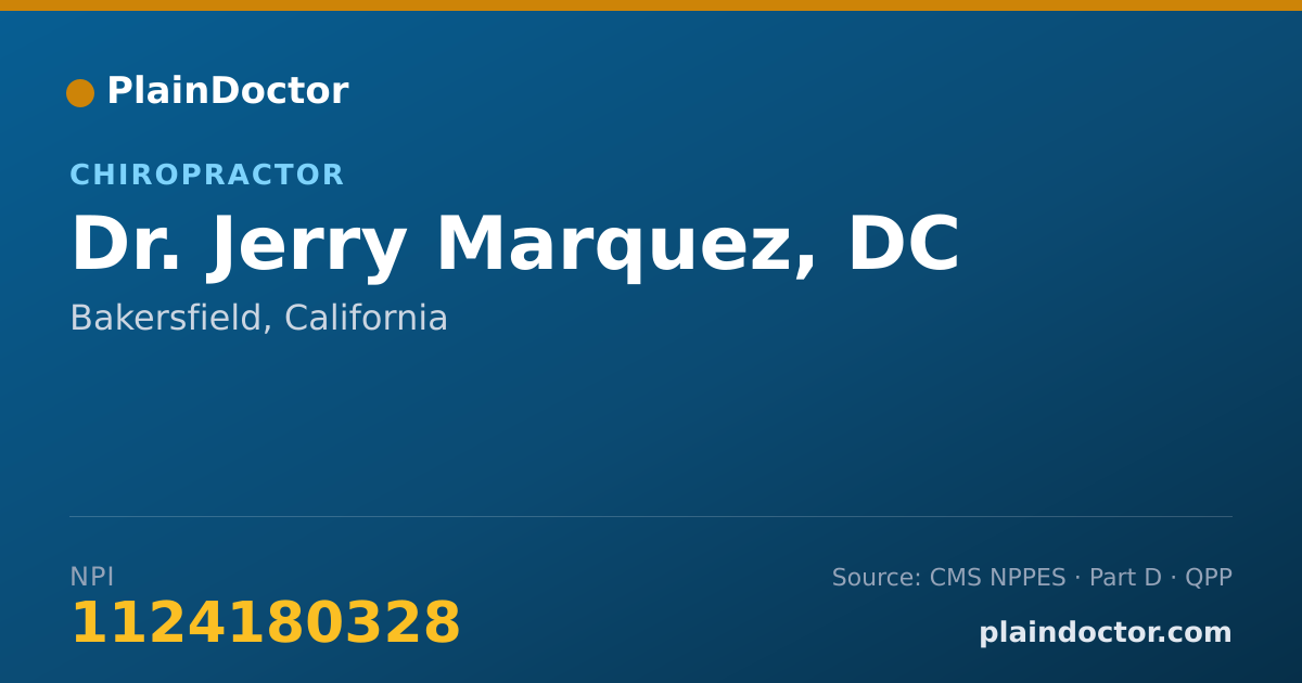Shareable card for Jerry Marquez, DC - Chiropractor, Bakersfield, CA