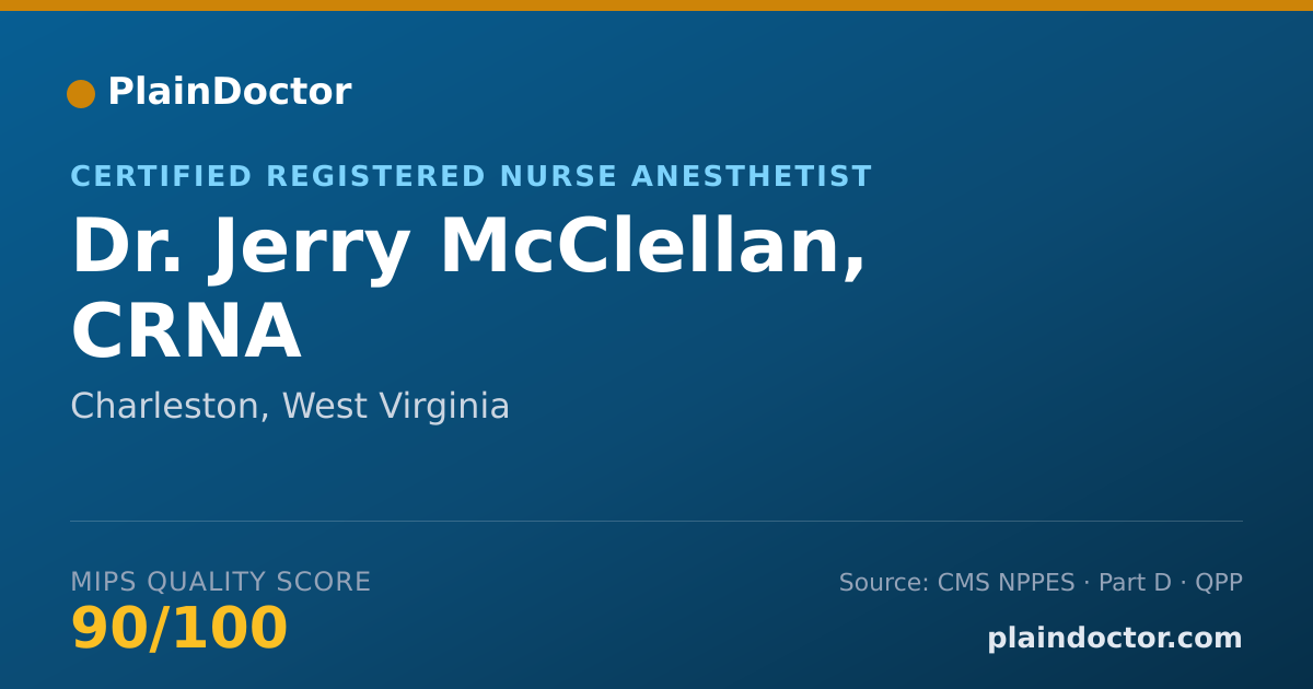 Shareable card for Jerry McClellan, CRNA - Certified Registered Nurse Anesthetist, Charleston, WV
