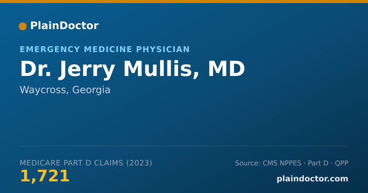 Shareable card for Jerry Mullis, MD - Emergency Medicine Physician, Waycross, GA