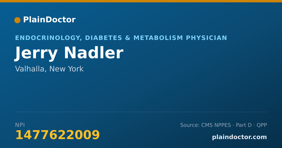 Shareable card for Jerry Nadler - Endocrinology, Diabetes & Metabolism Physician, Valhalla, NY