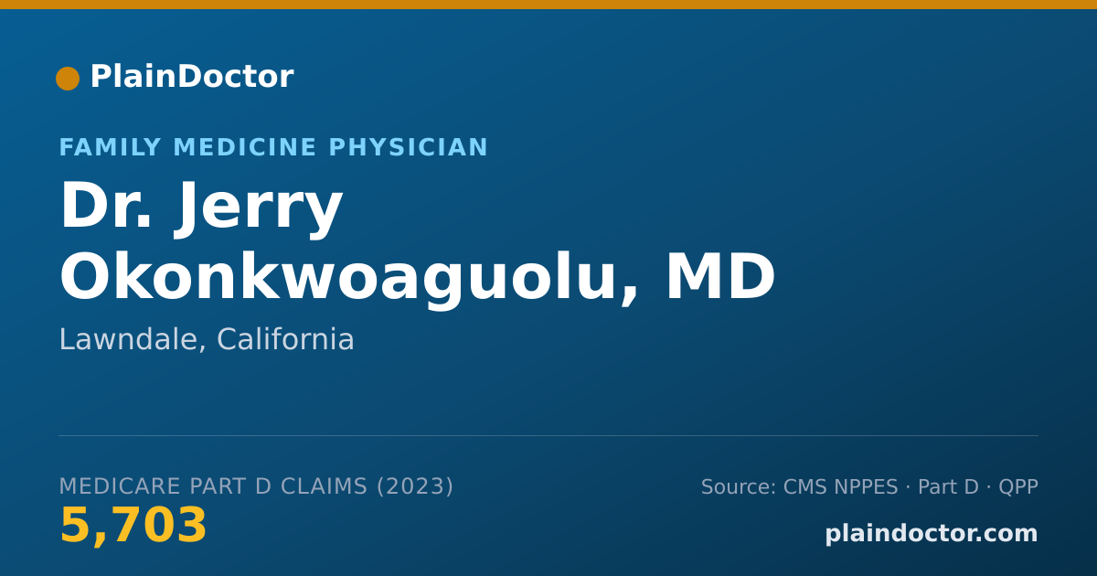 Shareable card for Jerry Okonkwoaguolu, MD - Family Medicine Physician, Lawndale, CA