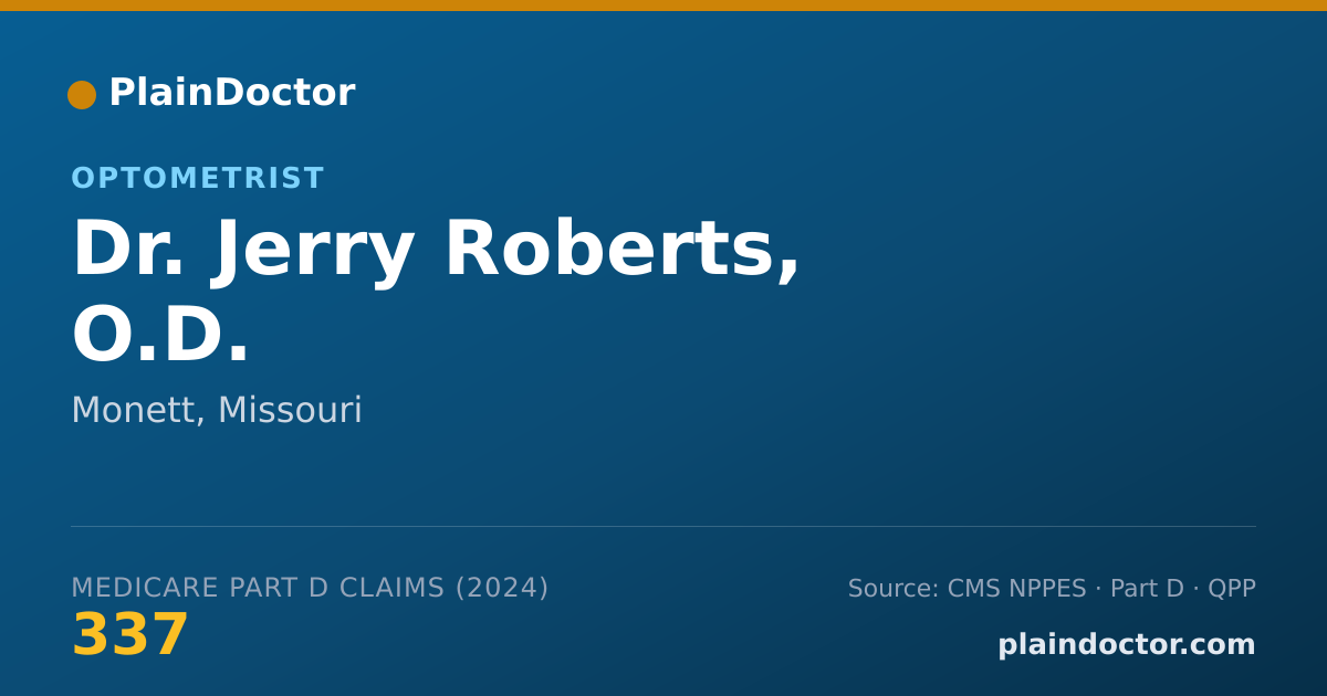 Shareable card for Jerry Roberts, O.D. - Optometrist, Monett, MO
