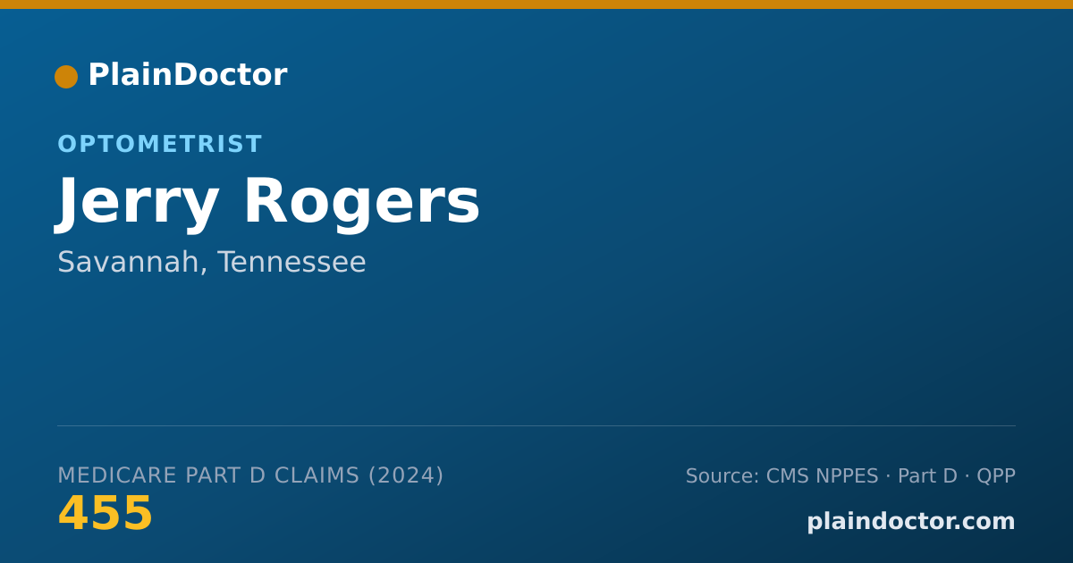 Shareable card for Jerry Rogers - Optometrist, Savannah, TN
