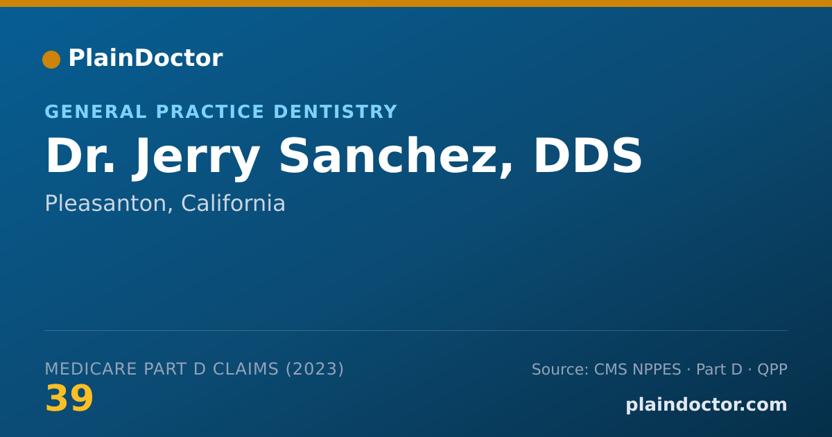 Shareable card for Jerry Sanchez, DDS - General Practice Dentistry, Pleasanton, CA