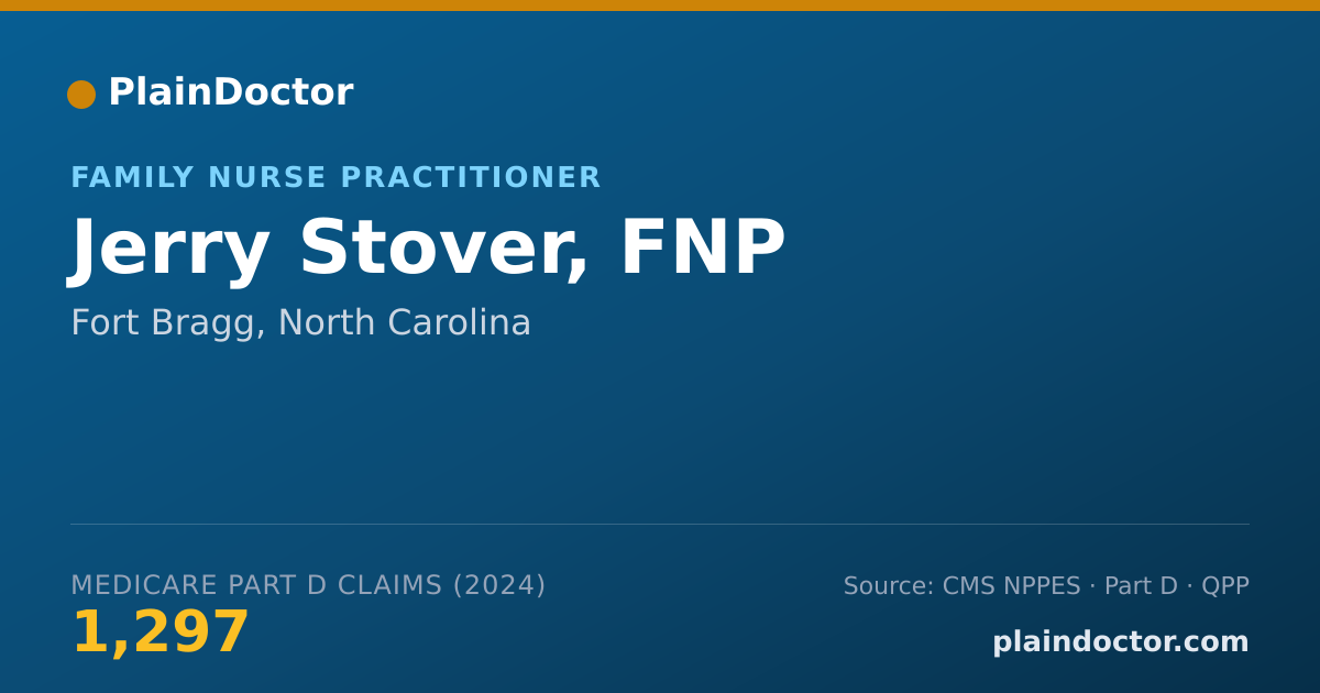 Shareable card for Jerry Stover, FNP - Family Nurse Practitioner, Fort Bragg, NC