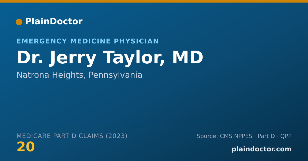 Shareable card for Jerry Taylor, MD - Emergency Medicine Physician, Natrona Heights, PA