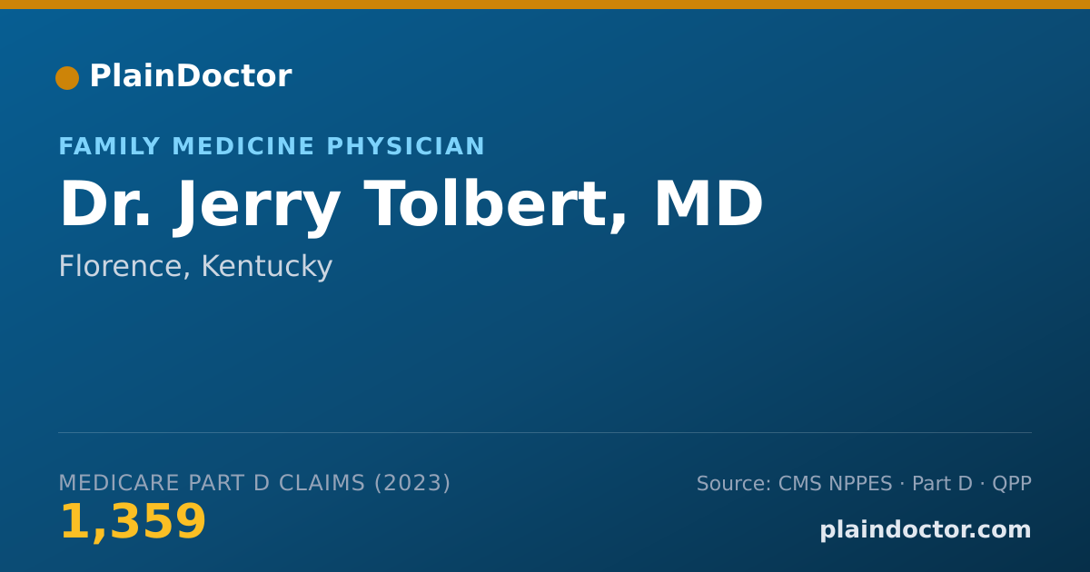 Shareable card for Jerry Tolbert, MD - Family Medicine Physician, Florence, KY