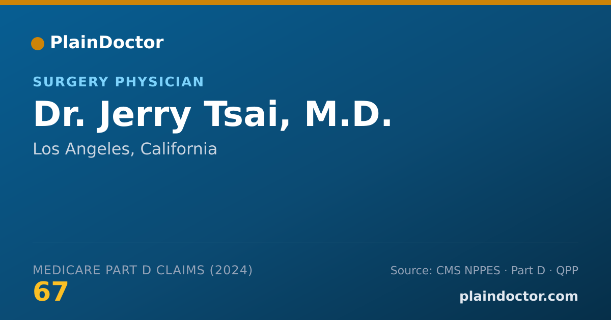 Shareable card for Jerry Tsai, M.D. - Surgery Physician, Los Angeles, CA