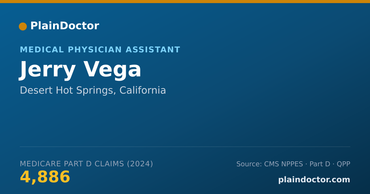 Shareable card for Jerry Vega - Physician Assistant, Desert Hot Springs, CA