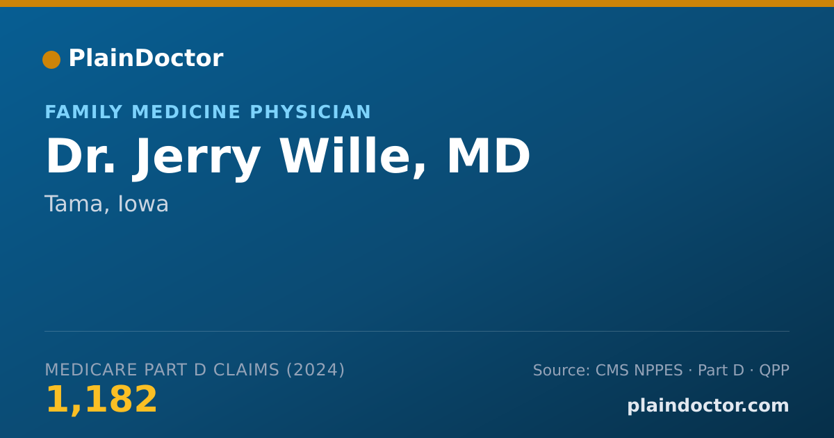 Shareable card for Jerry Wille, MD - Family Medicine Physician, Tama, IA