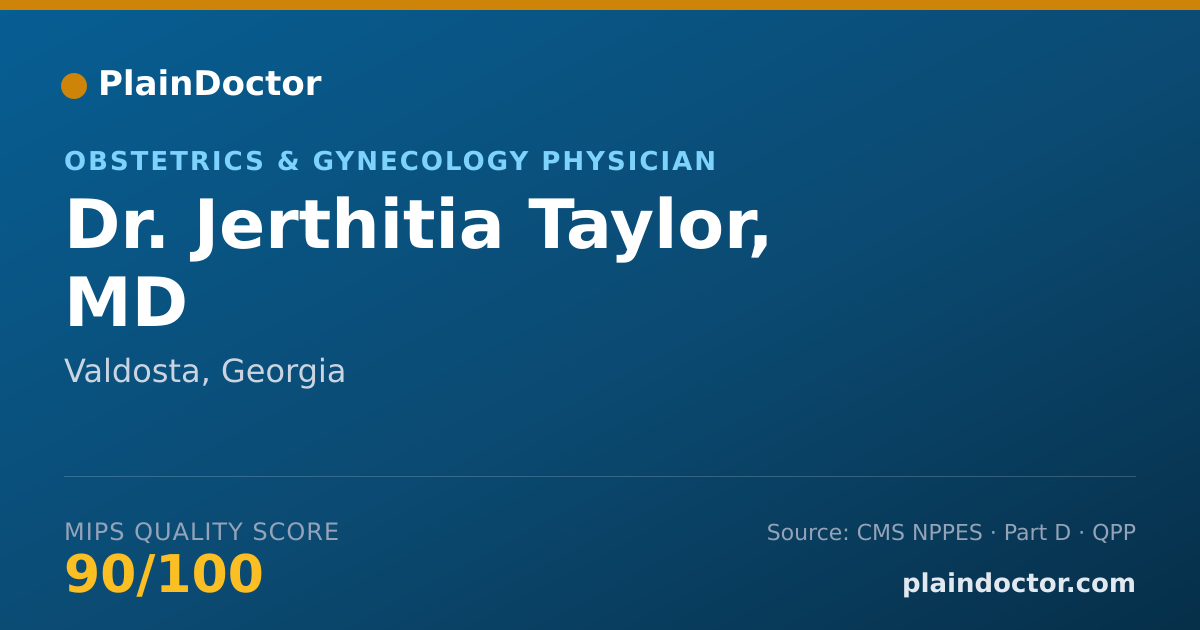 Shareable card for Jerthitia Taylor, MD - Obstetrics & Gynecology Physician, Valdosta, GA
