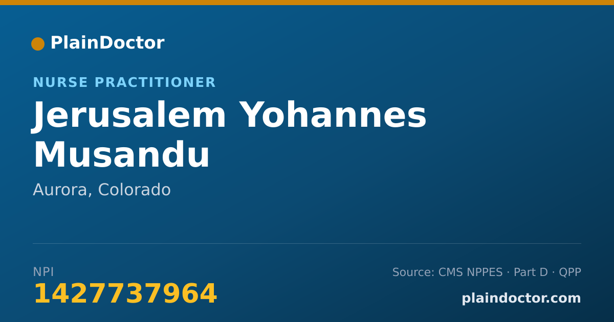 Shareable card for Jerusalem Yohannes Musandu - Nurse Practitioner, Aurora, CO