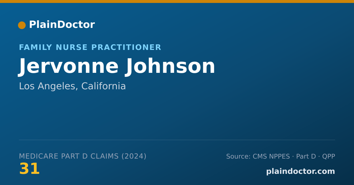 Shareable card for Jervonne Johnson - Family Nurse Practitioner, Los Angeles, CA