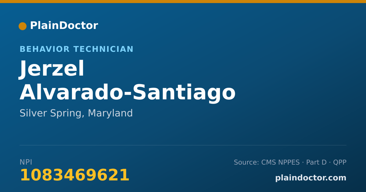 Shareable card for Jerzel Alvarado-Santiago - Behavior Technician, Silver Spring, MD