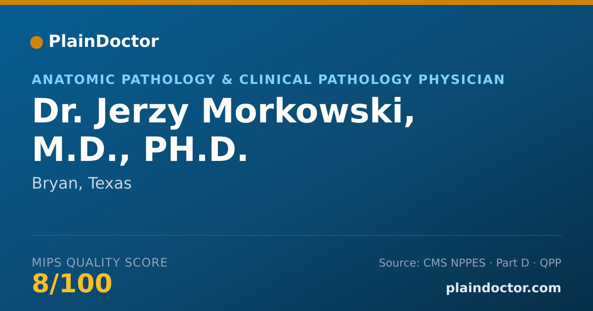 Shareable card for Jerzy Morkowski, M.D., PH.D. - Anatomic Pathology & Clinical Pathology Physician, Bryan, TX