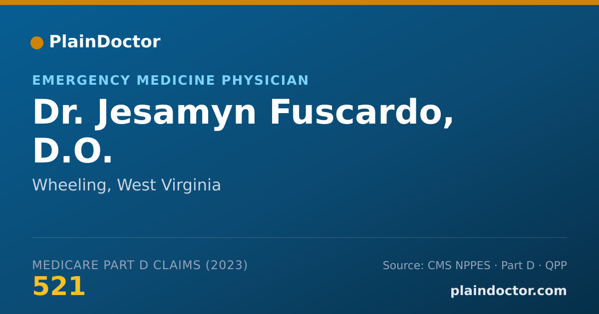 Shareable card for Jesamyn Fuscardo, D.O. - Emergency Medicine Physician, Wheeling, WV