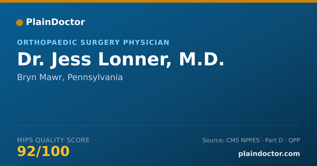 Shareable card for Jess Lonner, M.D. - Adult Reconstructive Orthopaedic Surgery Physician, Bryn Mawr, PA