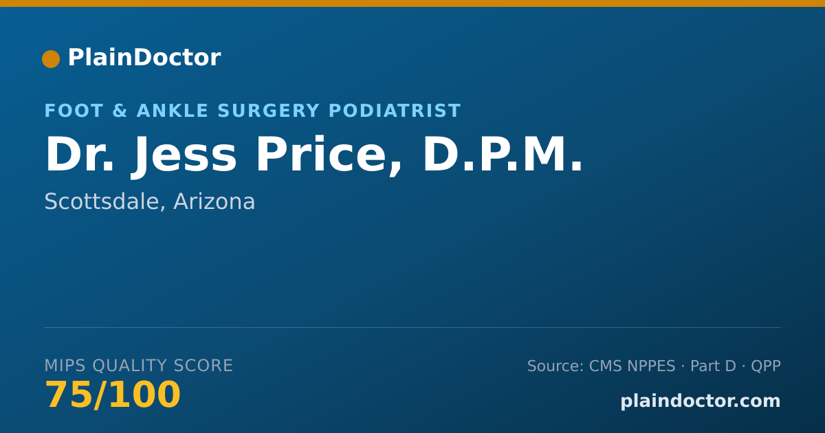 Shareable card for Jess Price, D.P.M. - Foot & Ankle Surgery Podiatrist, Scottsdale, AZ