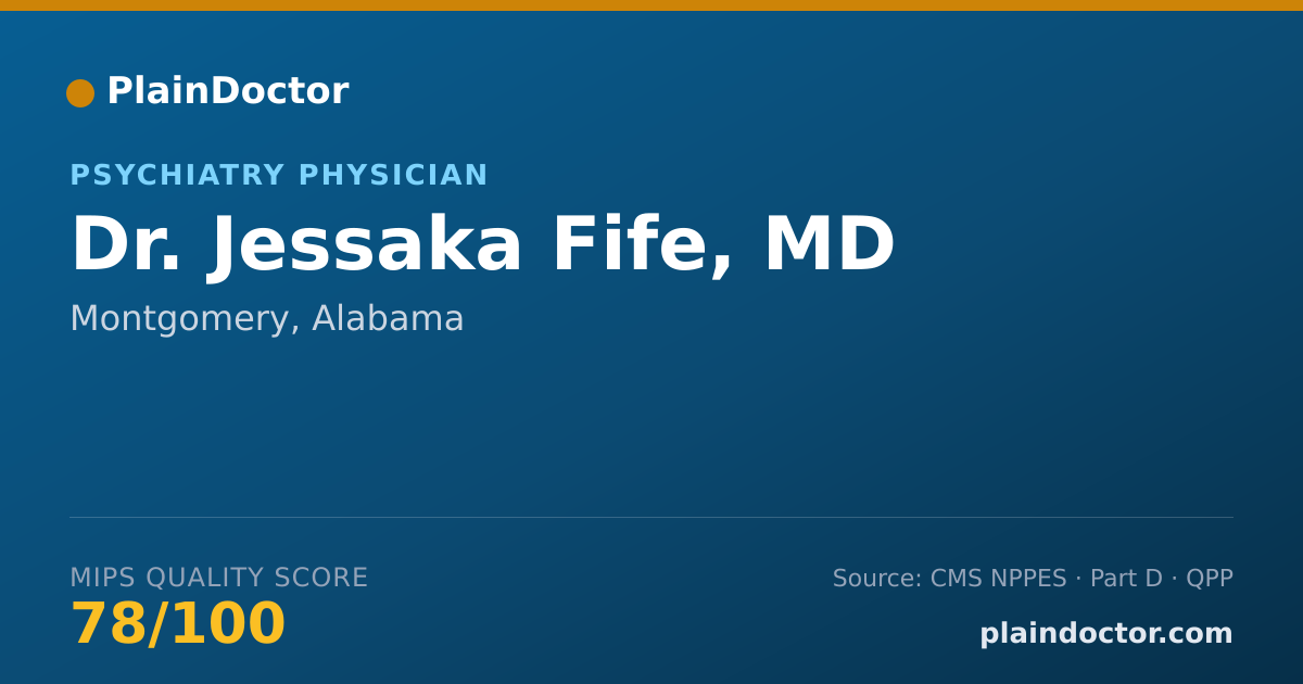 Shareable card for Jessaka Fife, MD - Psychiatry Physician, Montgomery, AL