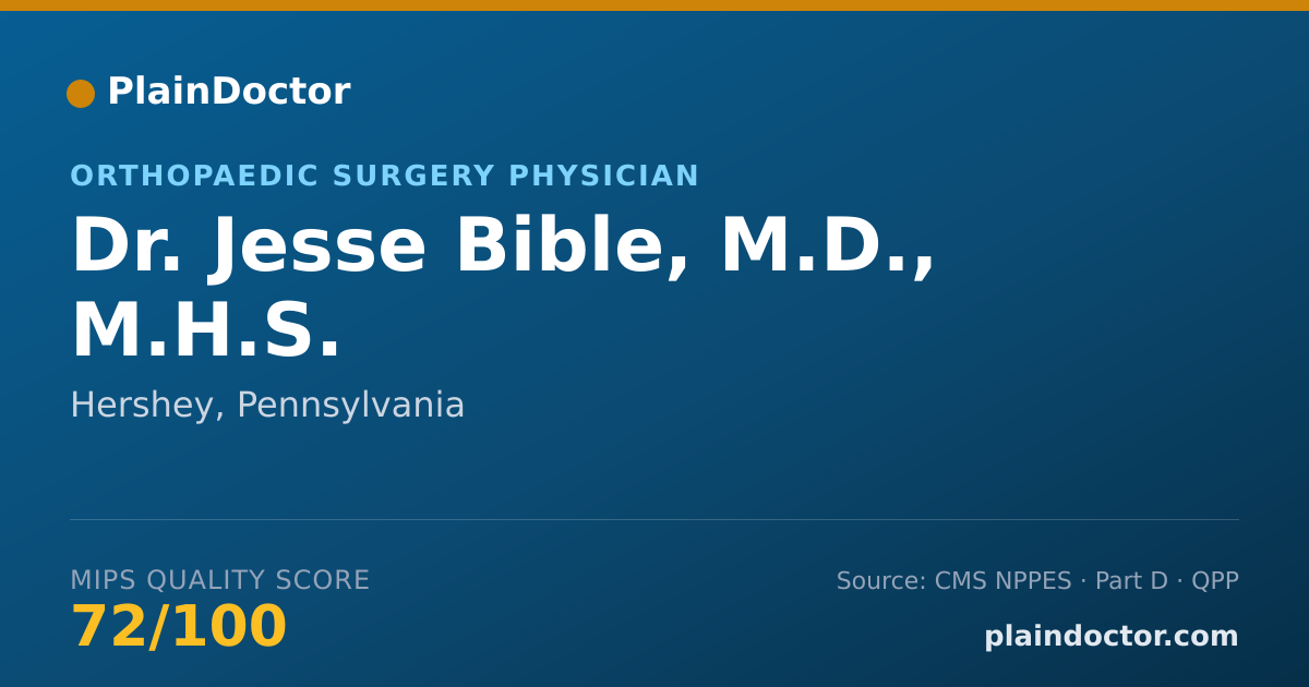 Shareable card for Jesse Bible, M.D., M.H.S. - Orthopaedic Surgery Physician, Hershey, PA