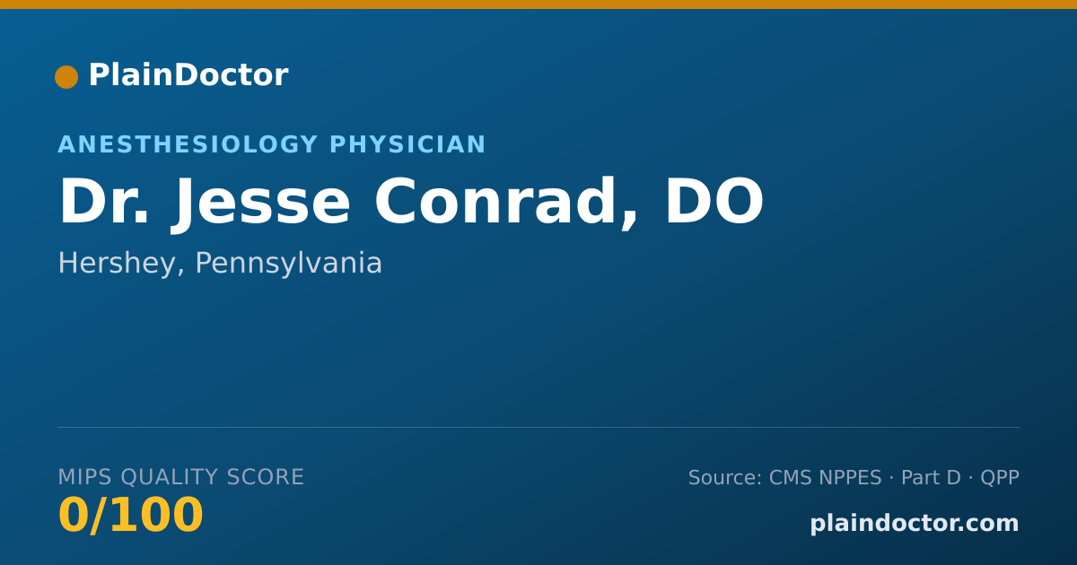 Shareable card for Jesse Conrad, DO - Anesthesiology Physician, Hershey, PA