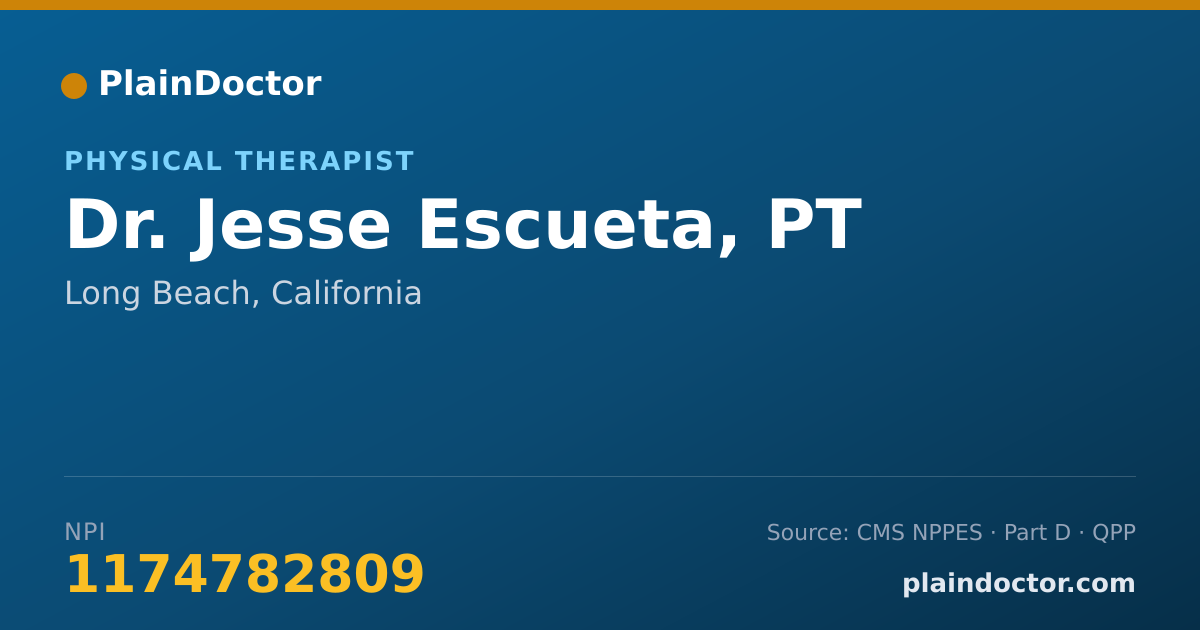 Shareable card for Jesse Escueta, PT - Physical Therapist, Long Beach, CA