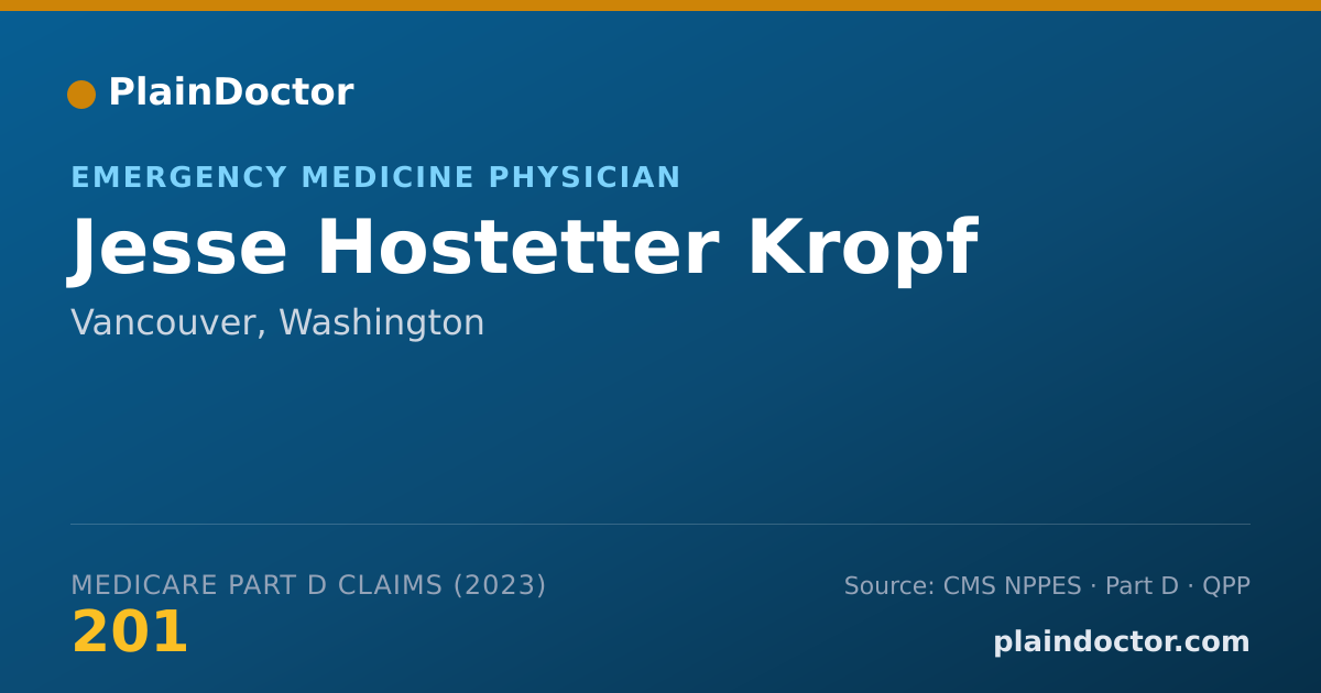 Shareable card for Jesse Hostetter Kropf - Emergency Medicine Physician, Vancouver, WA