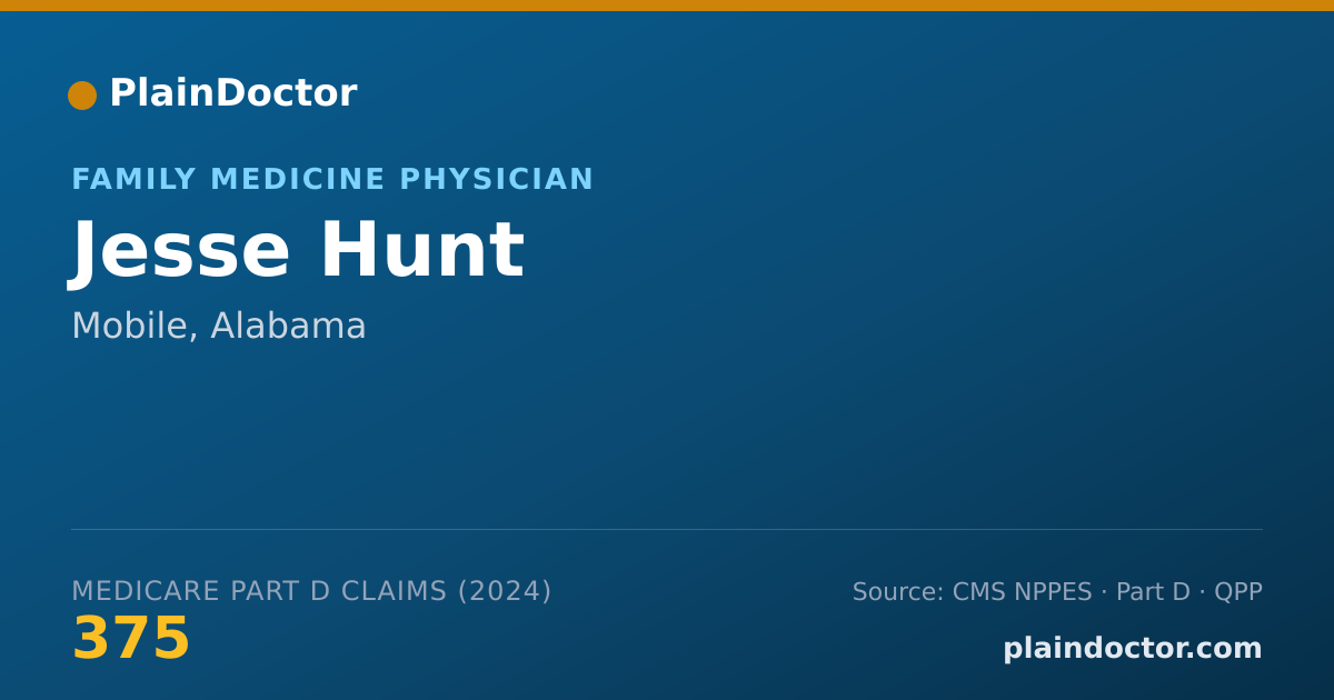 Shareable card for Jesse Hunt - Family Medicine Physician, Mobile, AL
