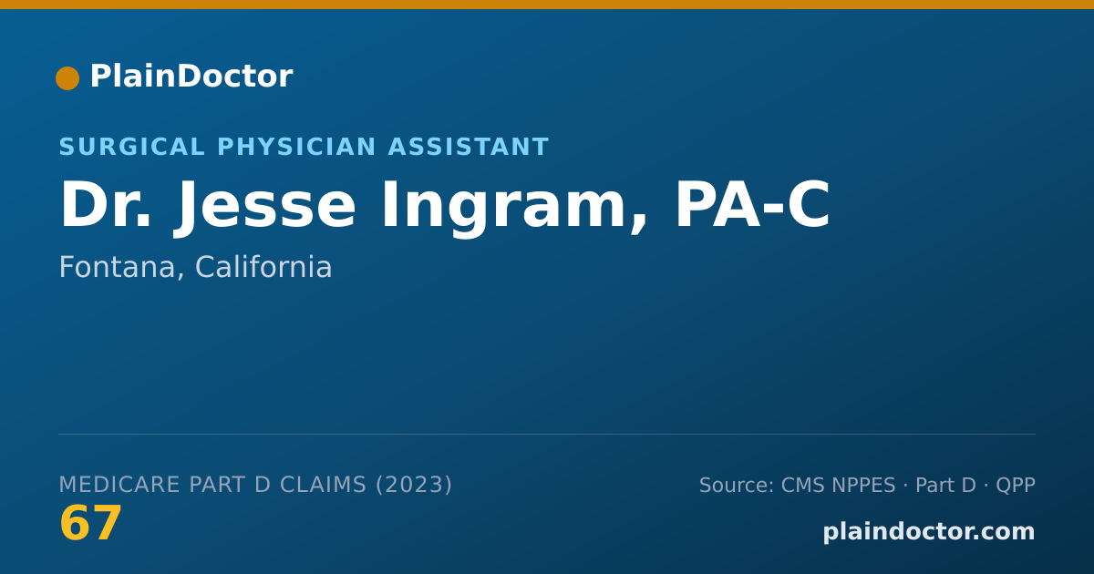 Shareable card for Jesse Ingram, PA-C - Surgical Physician Assistant, Fontana, CA