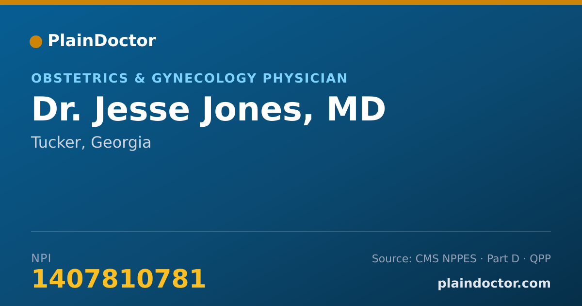 Shareable card for Jesse Jones, MD - Obstetrics & Gynecology Physician, Tucker, GA
